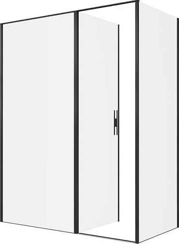 Душевой уголок Allen Brau Priority 160x80, профиль черный браш, стекло прозрачное