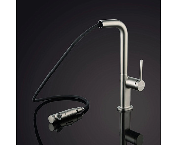 Смеситель для кухни Paulmark Neo Ne214419-BS, брашированная сталь