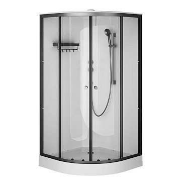 Душевая кабина AM.PM X-Joy W94C-401-100BT 100х100 см, низкий поддон, матовый черный