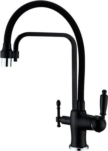 Смеситель для кухни Zorg Sanitary ZR 342-6 YF Black с гибким изливом