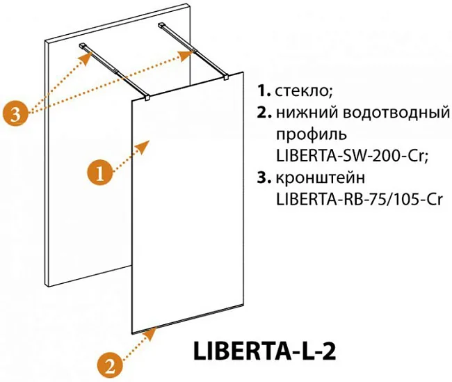 Душевая перегородка Cezares Liberta -L-2-100-C-Cr Sancos — Оригинал