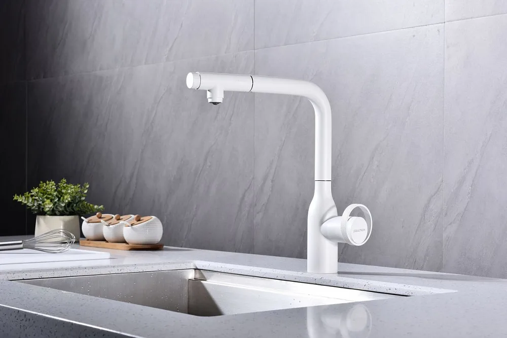 Смеситель для кухни Paulmark Urban Ur213104-WH матовый белый Sancos — официальный сайт