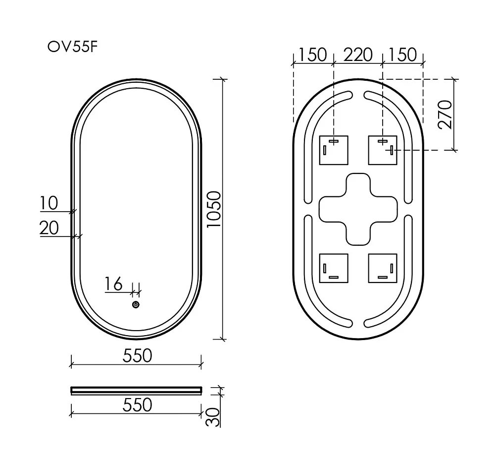 Зеркало Sancos Oval OV55F 55 см Sancos — официальный сайт