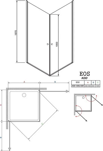 Душевой уголок Radaway EOS KDD 100 интимато