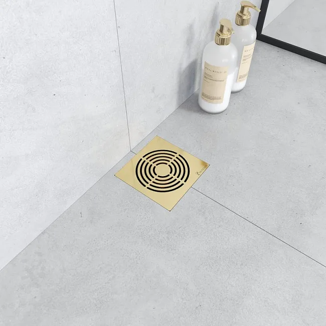 Душевой трап Boheme Smart Design 15x15 см, золото Sancos — Оригинал