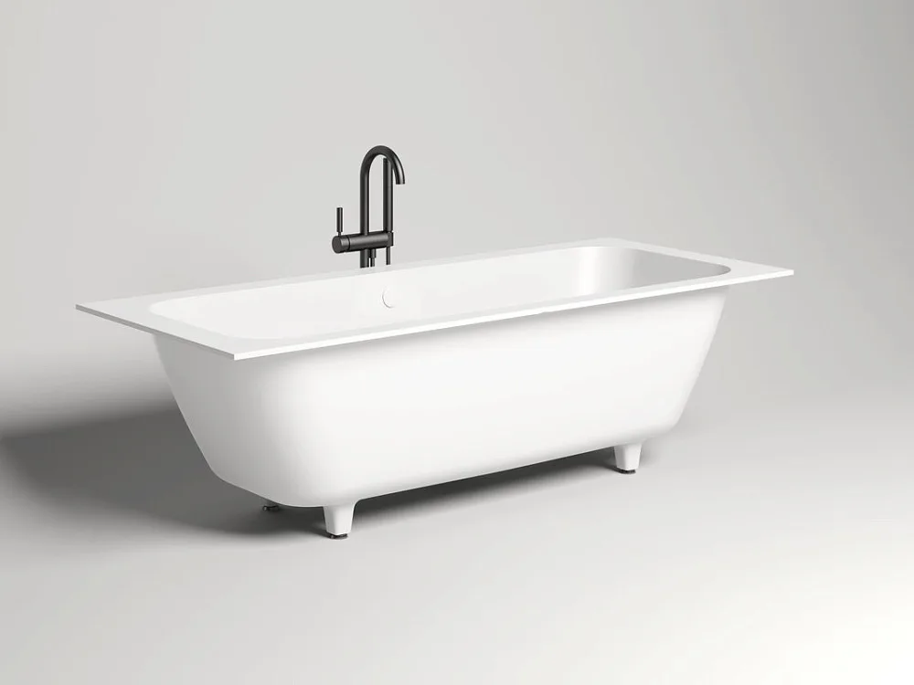 Ванна из искусственного камня Salini Orlanda Axis S-Stone 180x80 см, встраиваемая, матовая белая, на Sancos — официальный сайт
