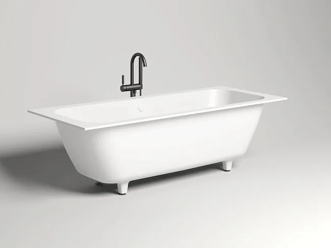 Ванна из искусственного камня Salini Orlanda Axis S-Stone 190x80 см, встраиваемая, матовая белая, на Sancos — Оригинал