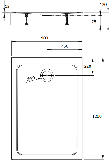 Поддон для душа Radaway Doros F Compact 120x90