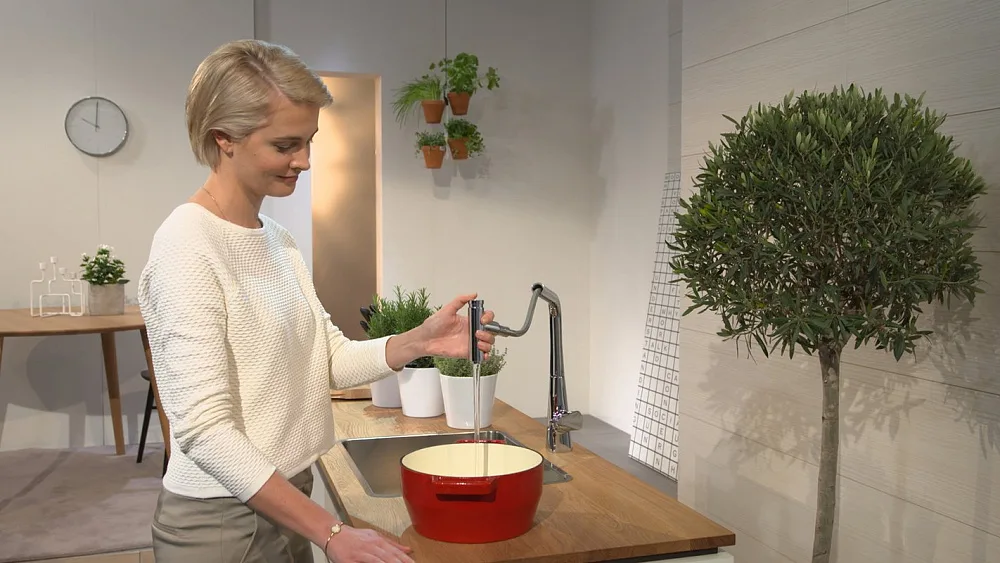 Смеситель для кухни Hansgrohe Metris 14820000 Sancos — официальный сайт