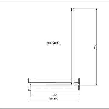 Душевая перегородка Vincea Walk-in HR VSW-4HR800CG 80 см, профиль глянцевый хром, стекло тонированно