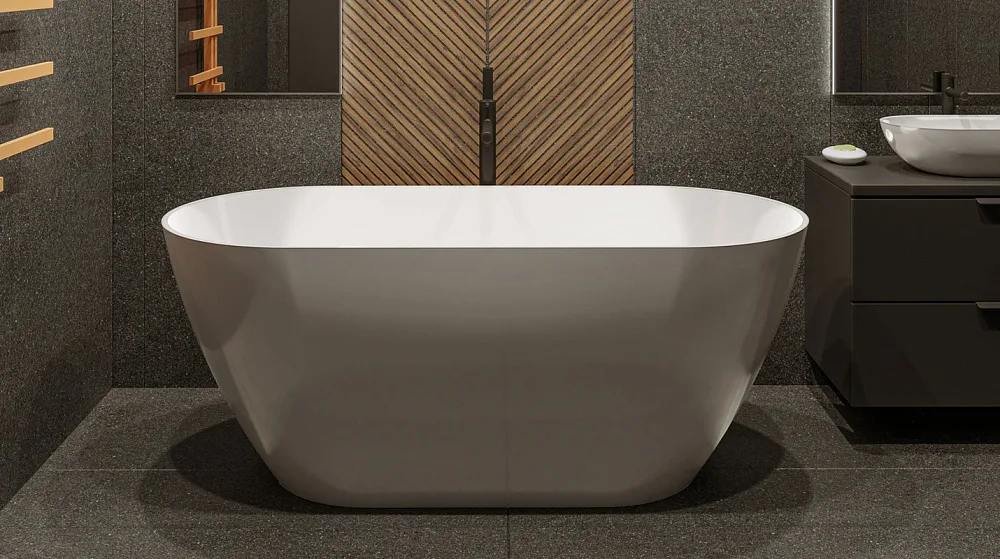 Ванна из искусственного камня WHITECROSS Coral A 165x75 см, отдельностоящая, белая, овальная, с донн Sancos — официальный сайт