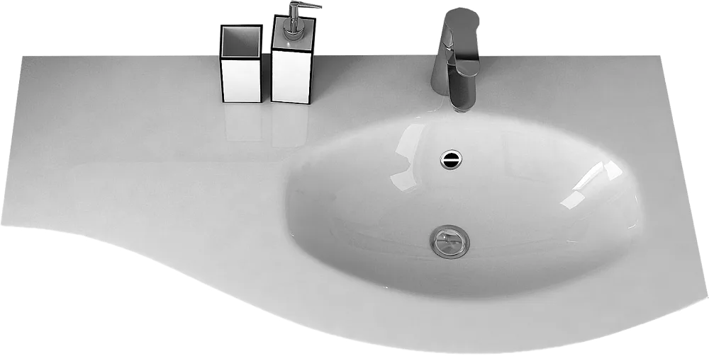 Мебельная раковина Cezares 50154 104х52 R bianco Sancos — официальный сайт