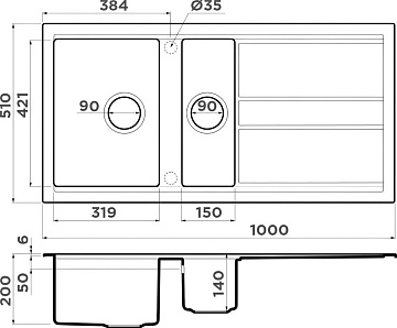 Мойка кухонная Omoikiri Kitagawa 100-2-GB графит