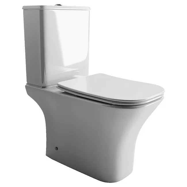 Чаша для унитаза-компакта Ceramicanova Alfa Rimless CN9002-B с сидением микролифт Sancos — Оригинал