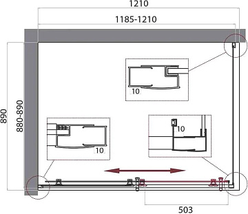 Душевой уголок BelBagno Uno 195 AH 1 120/90 P Cr профиль хром, стекло punto