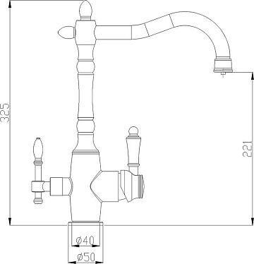 Смеситель для кухни Steel Hammer SH 812 Black Br