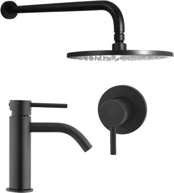 Комплект для ванной Paffoni Light KITLIG011NO071 С ВНУТРЕННЕЙ ЧАСТЬЮ, черный Sancos — Оригинал