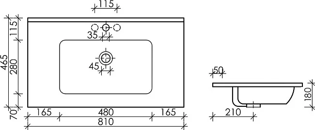 Мебельная раковина Ceramicanova Element CN7005 80 Sancos — Оригинал