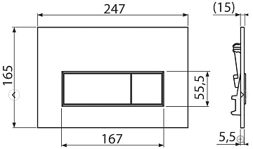 Система инсталляции для унитазов AlcaPlast AM101/1120-4:1 RU M571-0001, кнопка смыва хром
