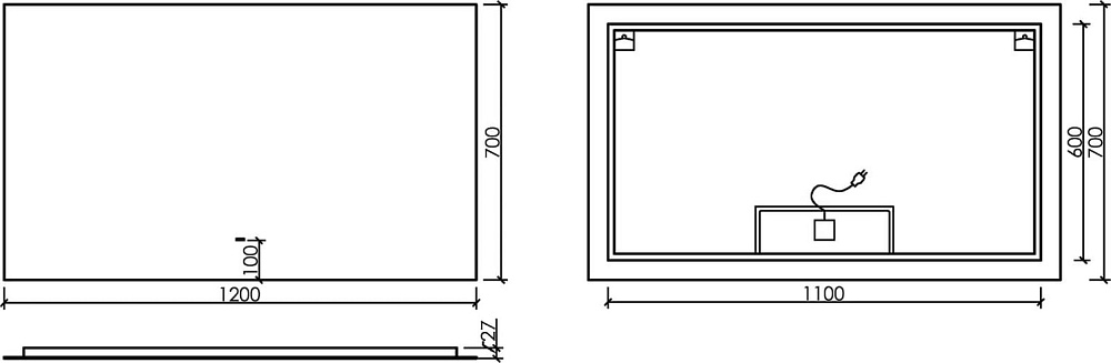 Зеркало Sancos Square SQ1200 120 см