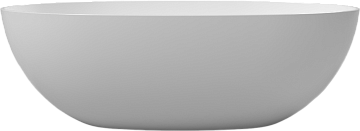 Ванна из искусственного камня WHITECROSS Diamond 170x85 см, отдельностоящая, белая, овальная, с донн