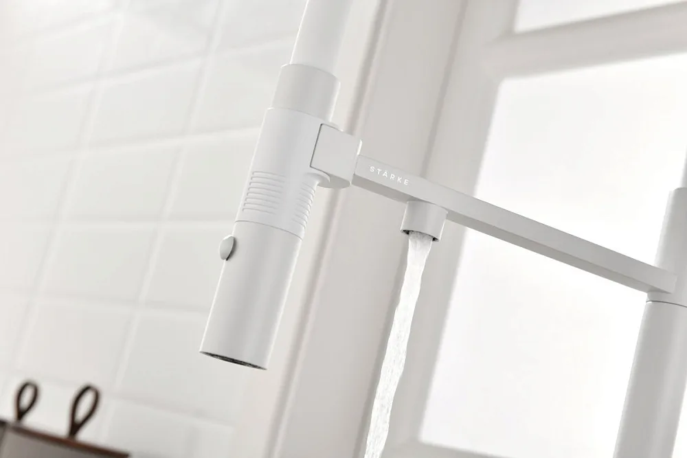 Смеситель для кухни Paulmark Gravity Gr213888-WH, белый матовый Sancos — официальный сайт