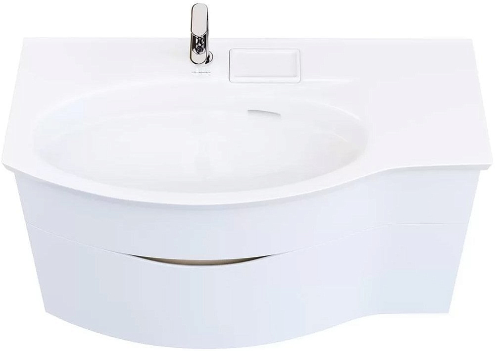 Тумба под раковину без столешницы KERAMA MARAZZI Riva 100, левая подвесная, белая матовая