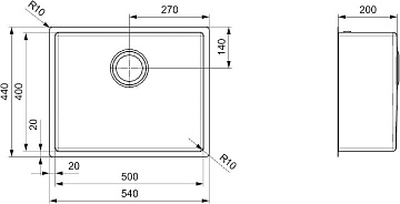 Мойка кухонная Reginox Miami 3,5" PVD 50x40 cooper
