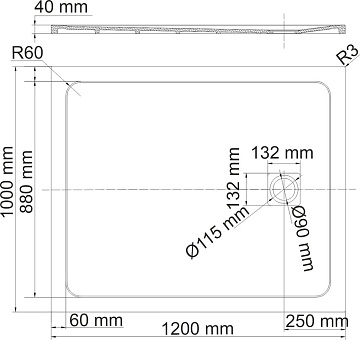 Поддон для душа Wasserkraft Neime 19T10 120x100