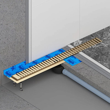 Душевой трап (лоток) Timo Drain Systems DS230107/17 700 вставка lines, золото матовое