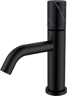 Смеситель для раковины Boheme Stick 121-B-MR-B черный, черный мрамор