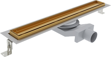 Душевой трап (лоток) Plumberia Selection PST In-Tile 60 см, золото брашированное