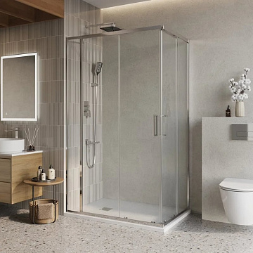 Душевой уголок BelBagno Luce AH-21-130/100-C-Cr профиль хром, стекло прозрачное
