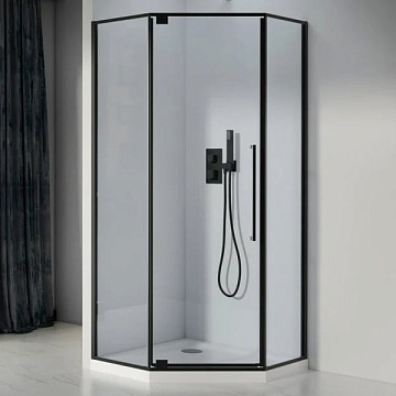 Душевой уголок Black&White Stellar Wind S815 BC 100х100, профиль черный, стекло прозрачное