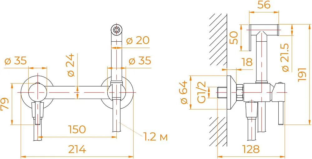 Гигиенический душ RGW Shower Panels SP-215 со смесителем, хром Sancos — официальный сайт