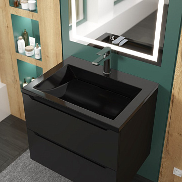 Мебельная раковина Uperwood Infinity 60 глянцевая черная