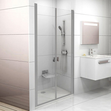 Душевая дверь в нишу Ravak Chrome CSDL2-90 Transparent, профиль сатин