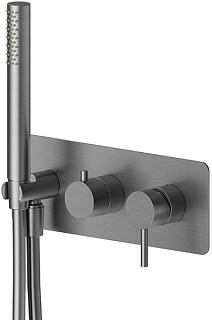 Наружная часть смесителя для душа и ванн Newform X-Steel 316, оружейная сталь
