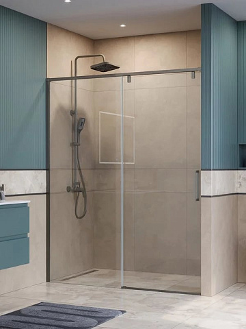 Душевая дверь в нишу BelBagno Soft Close-1 BF-1-150-C-GM профиль оружейная сталь