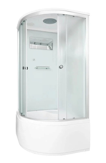 Душевая кабина DTO D10S (100х100х220), высокий поддон (50 см), профиль хром, стекло матовое (4 мм), 