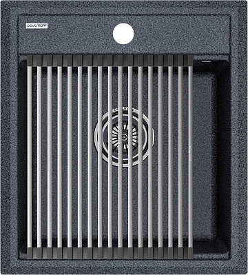 Мойка кухонная Paulmark Stepia + Step PM114651-DG+R375-BS графит