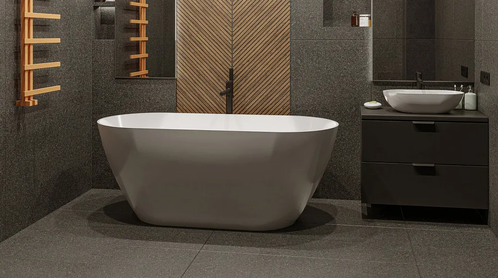 Ванна из искусственного камня WHITECROSS Coral A 165x75 см, отдельностоящая, белая, овальная, с донн Sancos — официальный сайт