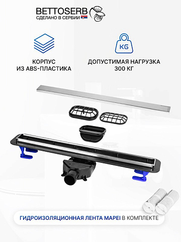 Душевой трап (лоток) BETTOSERB 550 хром