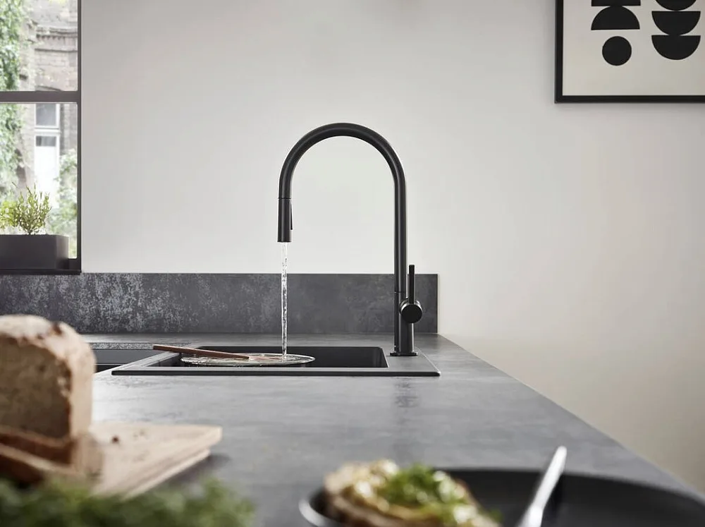 Смеситель для кухни Hansgrohe Talis M54 72800670 матовый черный Sancos — официальный сайт
