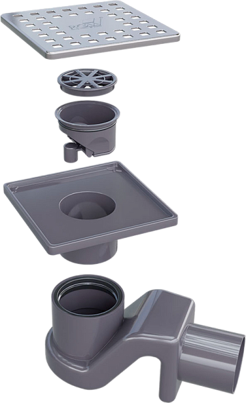 Душевой трап RGW Shower Drain SDR-14, 11х11 см, хром