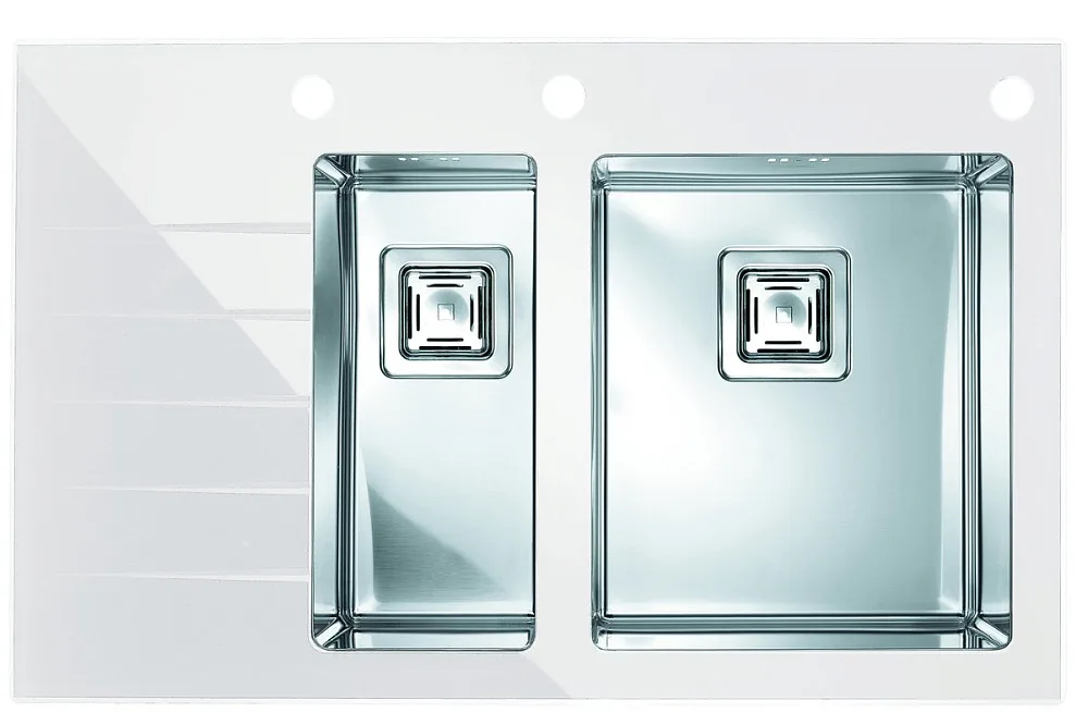 Мойка кухонная Alveus Crystalix 20 R, белое стекло Sancos — официальный сайт