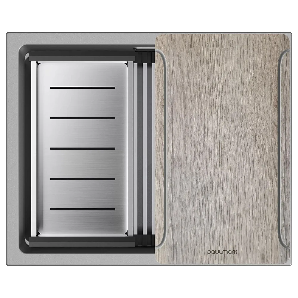 Мойка кухонная Paulmark Lumi-Multi Sink 55 Uni LU-MULTI 55-GRM серый металлик Sancos — официальный сайт
