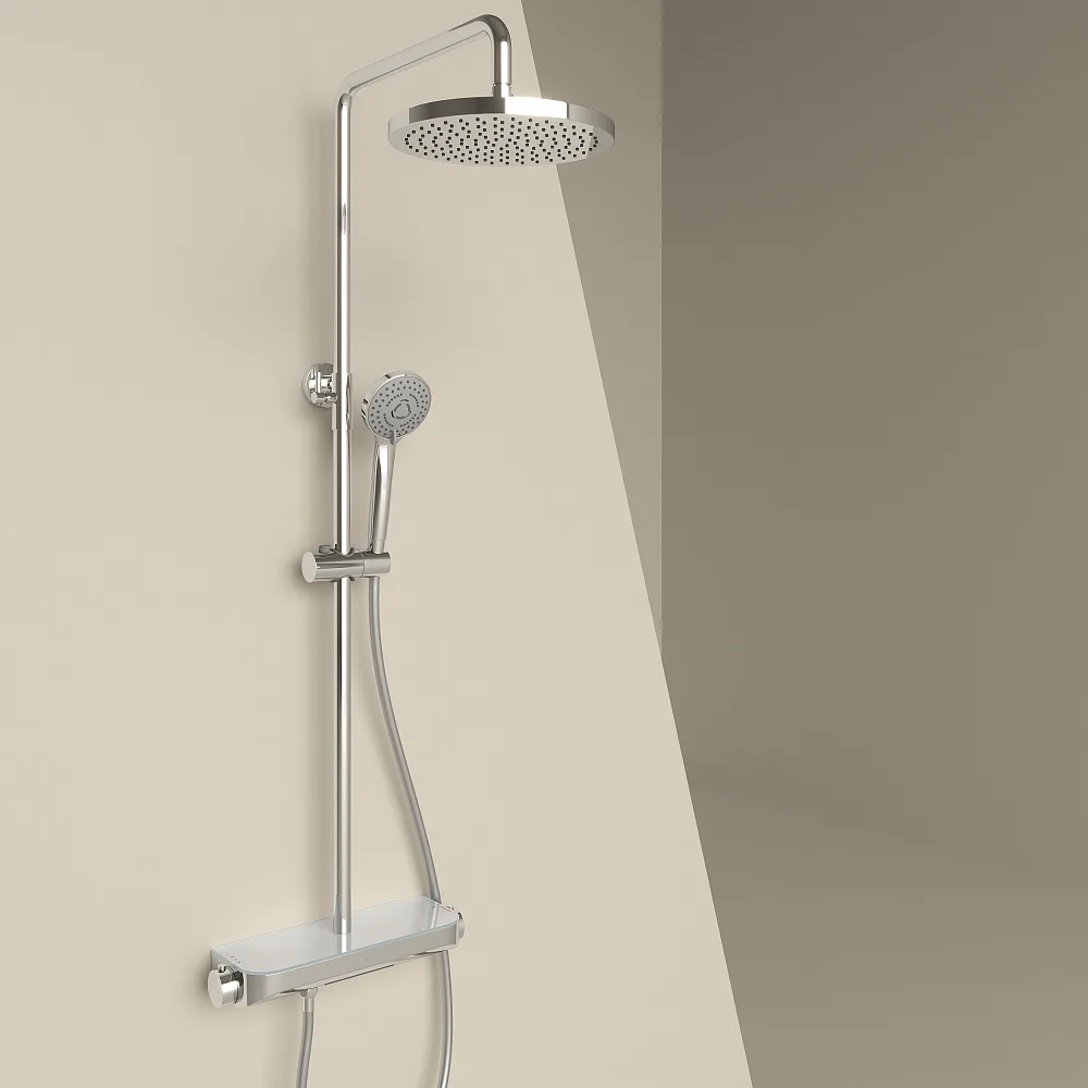 Душевая стойка Sancos Teo SC11002CH с термостатом, хром Sancos — официальный сайт