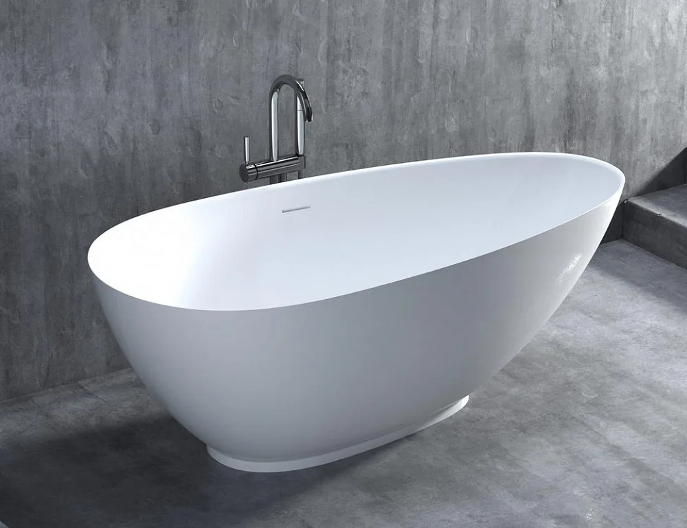 Ванна из искусственного камня Salini Paola S-Sense 160x75 см, отдельностоящая, белая, овальная, со с Sancos — официальный сайт