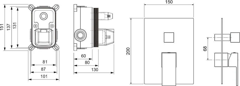 Встраиваемый смеситель AQUATEK Либра AQ1646CR С ВНУТРЕННЕЙ ЧАСТЬЮ, хром Sancos — официальный сайт